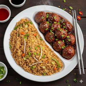Veg Fried Rice + Veg Manchurian