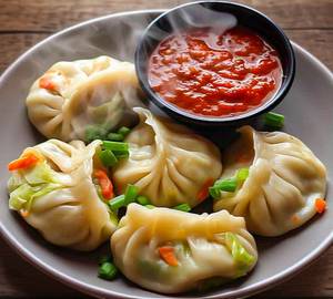 Veg Steamed Momos [8 Pieces]