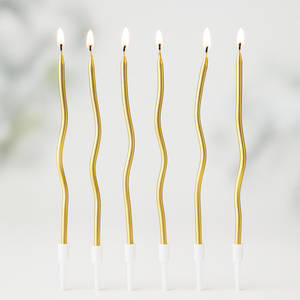 Golden Swirl Candles (Pack of 6)