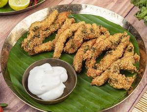 Lanka Posto Murgi [boneless Strips] With Mayo Dip [12 Pcs]
