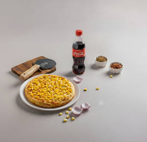 Sweet Corn Buttery Pan Pizza Pie+coke (250 Ml)