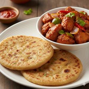 2 Paratha + Chilli Chicken