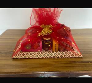 Premium Tray [Coffee Maker Kit, Dry Fruits, Indian Sweets & Premium Candle And Chocolate] 