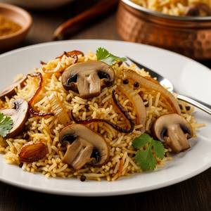 Mushroom biryani