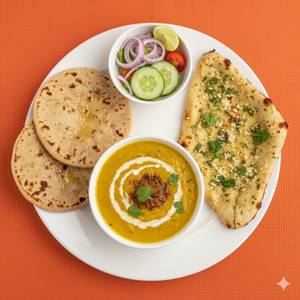Dal Tadka + Butter Tandoori Roti + Garlic Naan + Salad