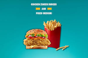 Chicken Zinger Burger + Fries [Medium]