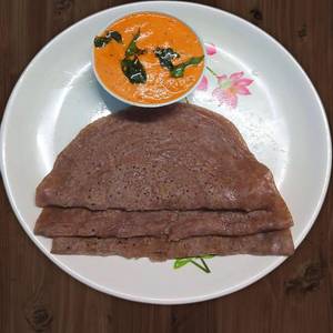 Ragi dosai (3) with kara chutney