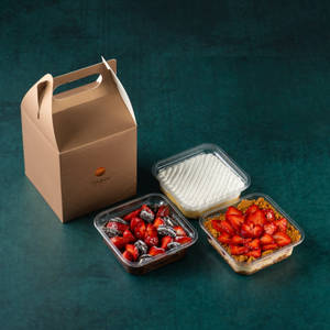 Gift Box Of 3 Desserts With Strawberries