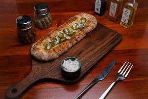 Classic Garlic Bread With Jalapeno And Blue Cheese