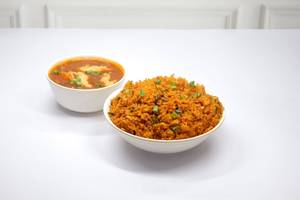 Chicken Manchurian Schezwan Rice Gravy