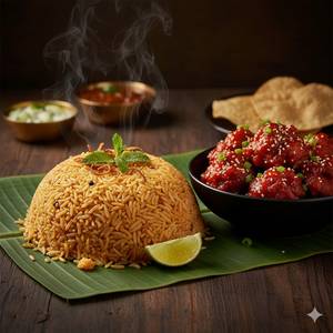 Chicken kuska biryani+chicken 65