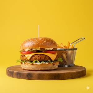Veg Cheese Aloo Tikki Burger