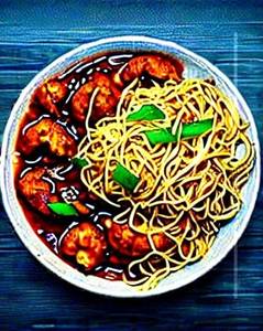 Veg Manchurian Chilli Garlic Noodles