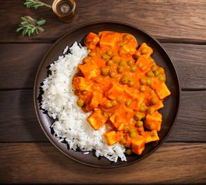 Matar Paneer With Chawal