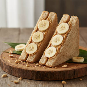 Banana Sandwich With Peanut Butter