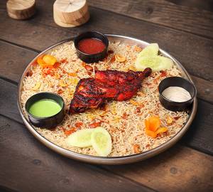 Full Mandhi rice with half kabab 4 piece