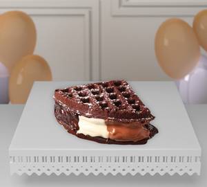 Triple Chocolate Waffle With Strawberry Mojito