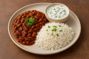 Rajma Chawal With Boondi Raita