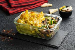 Baked Cheesy Homestyle Veg Pasta (Bechamel Sauce)