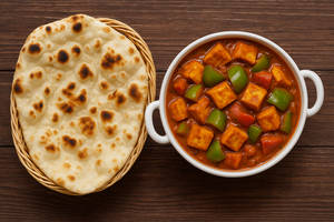 Kadhai Paneer With 2 Plain Naan
