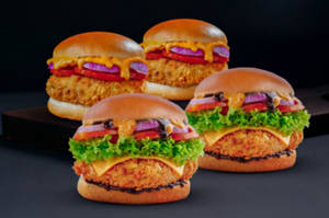 2 Crispy Veg Burgers + 2 BBQ Veggie Burgers