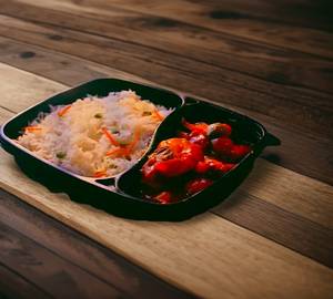 Veg fried rice  aloo dom 4 Pcs