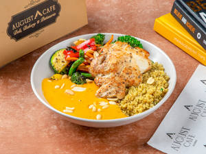 African Peanut Sauce Chicken Healthy Meal Bowl