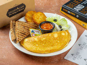 Masala Egg Omelette Breakfast Plate