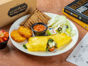 Caprese Egg Omelette Breakfast Plate