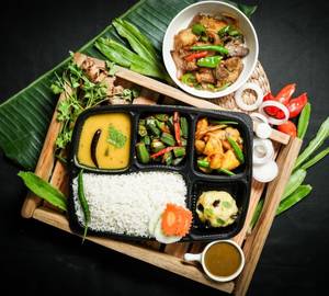 Rice Pork Fry Thali