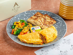 Keto Masala Egg Omelette Breakfast Plate