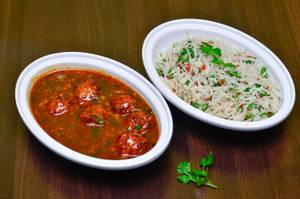 Veg Manchurian Rice With Gravy