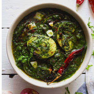 Palak Eggs Rice Bowl With Pita Bread