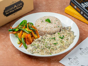Mushrooms Stroganoff With Brown Rice [serves 1]