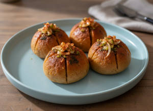 Mini Korean Garlic Buns (no Maida, Gluten Free) - Pack Of 4