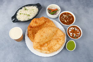 Rajma Chawal + Special Chole Bhature Paneer Wale + Lassi