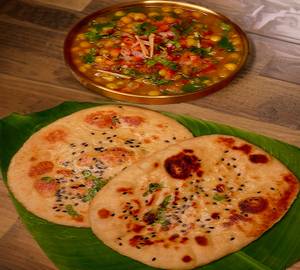 2 Aloo Kulcha Paratha With Aloo Matar Sabzi+Chutney+Pickle