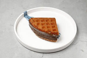Dark Choco Belgian Waffle Sandwich (half)