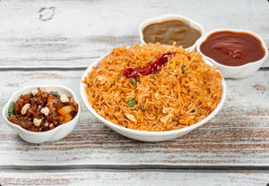 Chicken Schezwan Fried Rice With Dragon Chicken