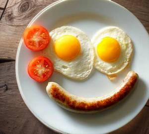 Fried Egg with chicken Sausage