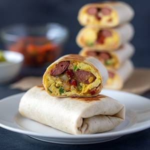 Chicken Sausage Omelette Wrap