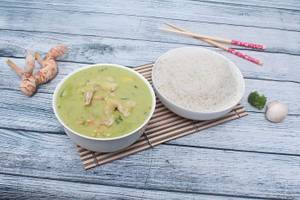 Prawns In Green Thai Curry With Rice