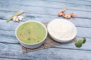 Fish In Green Thai Curry With Rice