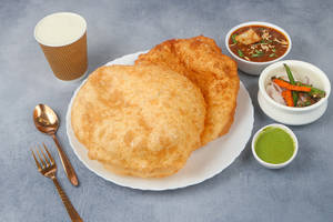 Special Chole Bhature Paneer Wale + Lassi