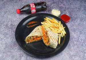 Shawarma roll with fries