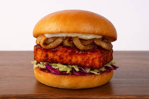 Texas BBQ Paneer Burger ️(sweet &tangy)