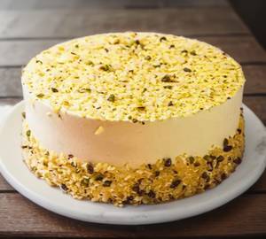 Kesar Pista Cake Eggless