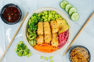 Ponzu Paneer And Cucumber Poke