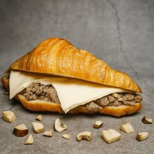 Mushroom & Cheese Croissant Sandwich
