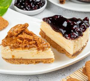 Blueberry + Biscoff Cheesecake Slice